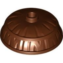 Minifigure, Headgear Hat, Conical Asian Straw with Round Top and Open Stud - Reddish Brown