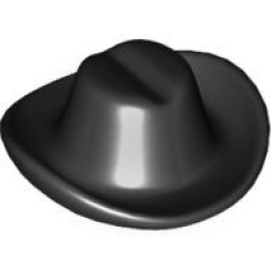 Minifigure, Headgear Hat, Cowboy - Black Minifigure, Headgear Hat, Cowboy - Black