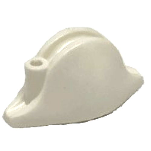 Деталь LEGO 2528 Minifigure, Headgear Hat, Pirate Bicorne - White