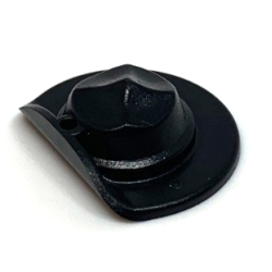 Minifigure, Headgear Hat, Wide Brim Flat - Black Minifigure, Headgear Hat, Wide Brim Flat - Black