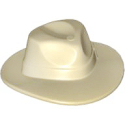 Minifigure, Headgear Hat, Wide Brim Outback Style (Fedora) - Tan Minifigure, Headgear Hat, Wide Brim Outback Style (Fedora) - Tan