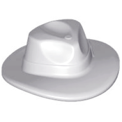 Minifigure, Headgear Hat, Wide Brim Outback Style (Fedora) - Light Bluish Gray Minifigure, Headgear Hat, Wide Brim Outback Style (Fedora) - Light Bluish Gray