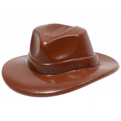 Minifigure, Headgear Hat, Wide Brim Outback Style (Fedora) - Reddish Brown Minifigure, Headgear Hat, Wide Brim Outback Style (Fedora) - Reddish Brown
