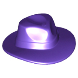 Minifigure, Headgear Hat, Wide Brim Outback Style (Fedora) - Dark Purple Minifigure, Headgear Hat, Wide Brim Outback Style (Fedora) - Dark Purple