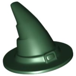 Minifigure, Headgear Hat, Wizard / Witch - Dark Green Minifigure, Headgear Hat, Wizard / Witch - Dark Green