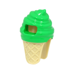 Minifigure, Headgear Head Cover, Costume Ice Cream with Molded Tan Cone Pattern - Bright Green Minifigure, Headgear Head Cover, Costume Ice Cream with Molded Tan Cone Pattern - Bright Green