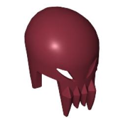 Minifigure, Headgear Helmet Alien Skull with Fangs - Dark Red