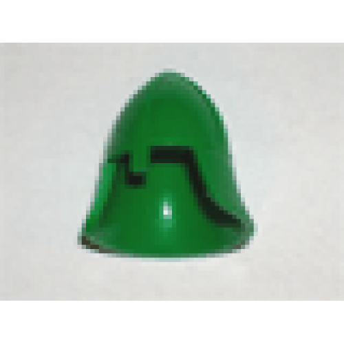 Деталь LEGO 3844 Minifigure, Headgear Helmet Castle Nasal Helmet with Angled Neck Protector - Green