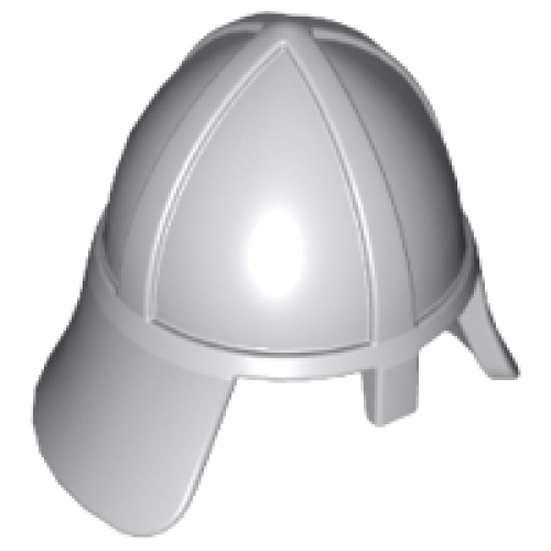 Деталь LEGO 3844 Minifigure, Headgear Helmet Castle Nasal Helmet with Angled Neck Protector - Light Bluish Gray