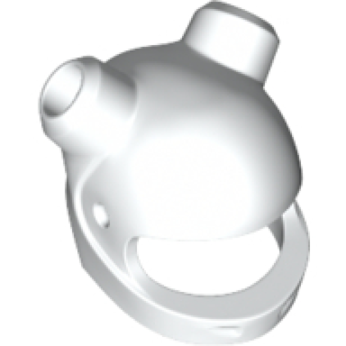 Деталь LEGO 82252 Minifigure, Headgear Helmet Motorcycle with 2 Angled Holes for Bars - White