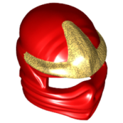 Minifigure, Headgear Ninjago Wrap Type 1 with Gold 3 Point Emblem Pattern - Red