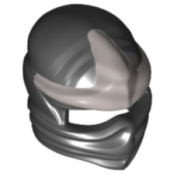 Minifigure, Headgear Ninjago Wrap Type 1 with Silver 3 Point Emblem Pattern - Black