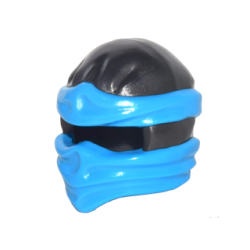 Minifigure, Headgear Ninjago Wrap Type 2 with Molded Dark Azure Wraps and Knot Pattern - Pearl Dark Gray