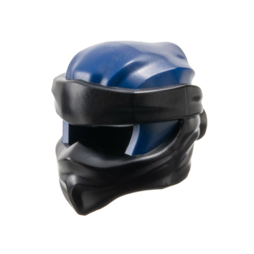 Деталь LEGO 4910pb07 Minifigure, Headgear Ninjago Wrap Type 9 with Molded Black Wraps and Knot Pattern - Dark Blue
