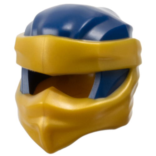 Деталь LEGO 4910pb03 Minifigure, Headgear Ninjago Wrap Type 9 with Molded Pearl Gold Wraps and Knot Pattern - Dark Blue