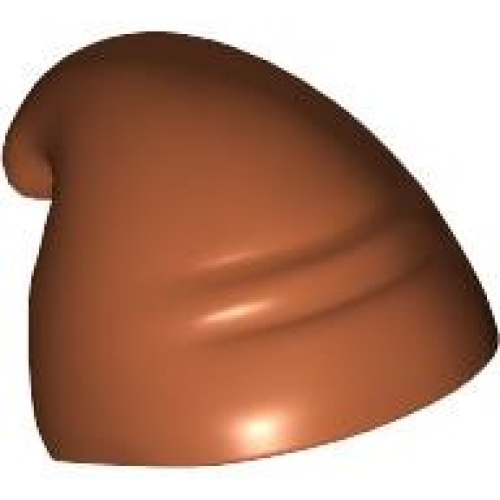Деталь LEGO 5320 Minifigure, Headgear Slouch Hat, Dwarf / Gnome with Tip Facing Backwards, Creases at Front and Back - Dark Orange