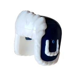 Minifigure, Headgear Ushanka Hat with Molded White Fur Lining Pattern - Dark Blue