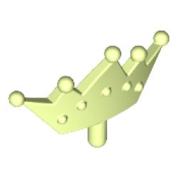 Minifigure, Crown Tiara, 5 Points, Rounded Ends - Yellowish Green