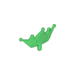 Minifigure, Crown Tiara, 5 Points, Rounded Ends - Trans-Green