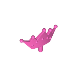 Minifigure, Crown Tiara, 5 Points, Rounded Ends - Dark Pink