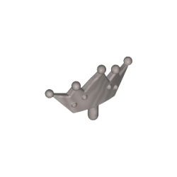 Minifigure, Crown Tiara, 5 Points, Rounded Ends - Flat Silver