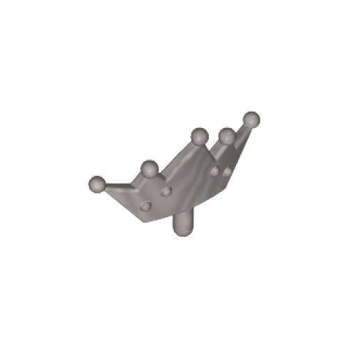 Деталь LEGO 33322 Minifigure, Crown Tiara, 5 Points, Rounded Ends - Flat Silver