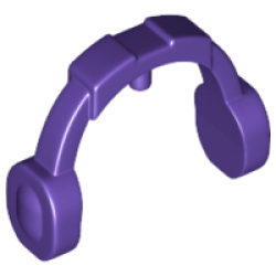 Minifigure, Ear Protectors / Headphones / Headset - Thick Arms - Dark Purple