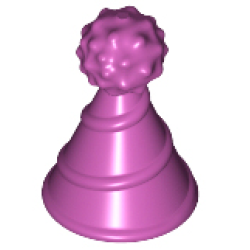 Minifigure, Hat with Small Pin, Party Hat - Magenta