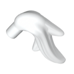 Minifigure, Plume Feather Ponytail - White