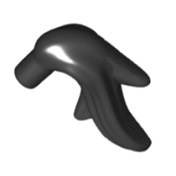 Minifigure, Plume Feather Ponytail - Black