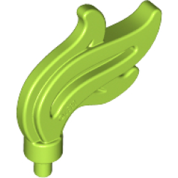 Minifigure, Plume Feather Triple Compact / Flame / Water with Small Pin - Lime