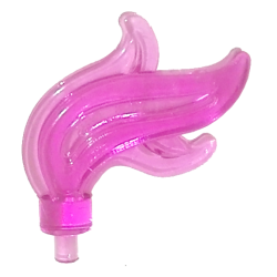 Minifigure, Plume Feather Triple Compact / Flame / Water with Small Pin - Trans-Dark Pink