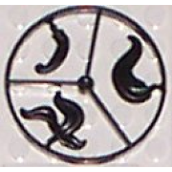 Minifigure, Plume Feather Wheel, 3 on Sprue - Black