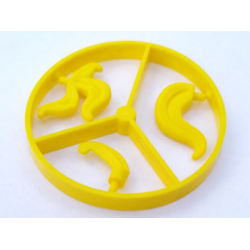 Minifigure, Plume Feather Wheel, 3 on Sprue - Yellow