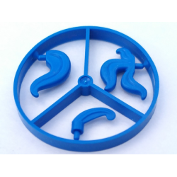 Minifigure, Plume Feather Wheel, 3 on Sprue - Blue