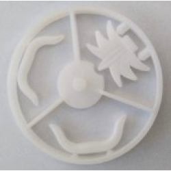 Minifigure, Plume Wheel Sprue Complete, 2 Cattle Horns and Feathered Headdress - Milky White