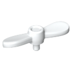 Minifigure, Propeller 2 Blade Twisted Tiny with Small Pin - White