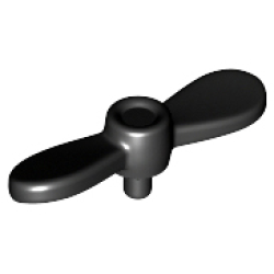 Minifigure, Propeller 2 Blade Twisted Tiny with Small Pin - Black