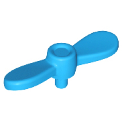 Minifigure, Propeller 2 Blade Twisted Tiny with Small Pin - Dark Azure