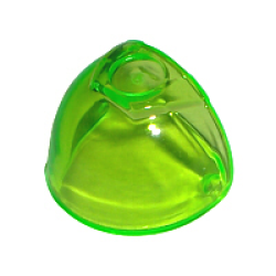 Minifigure, Visor Large with Trapezoid Area on Top - Trans-Bright Green