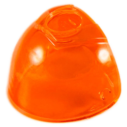 Minifigure, Visor Large with Trapezoid Area on Top - Trans-Neon Orange