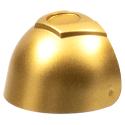 Minifigure, Visor Large with Trapezoid Area on Top - Metallic Gold