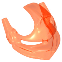 Minifigure, Visor Pointed with Eye Slits and Spikes - Trans-Neon Orange