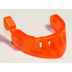 Minifigure, Visor Pointed with Face Grille and Antenna - Trans-Neon Orange