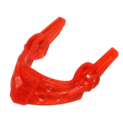 Minifigure, Visor Pointed with Round Dimples and Spikes - Trans-Neon Orange