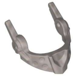 Minifigure, Visor Pointed with Round Dimples and Spikes - Flat Silver