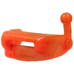 Minifigure, Visor with Horizontal Slit and Antenna - Trans-Neon Orange