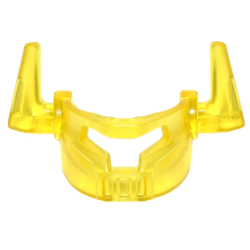 Minifigure, Visor with T Slit Wide and Horns on Sides - Trans-Yellow