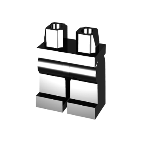 Деталь LEGO 970c00 Hips and Legs Plain - Chrome Black