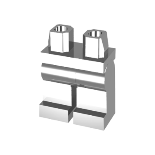 Деталь LEGO 970c00 Hips and Legs Plain - Chrome Silver